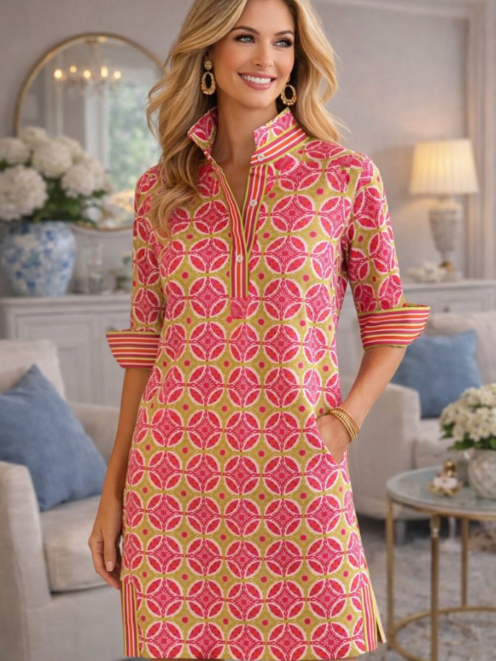 DRSTSM Shirt Tail 2.0 Dress - Smell The Roses by GRETCHEN SCOTT